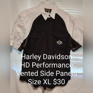 Harley Davidson Vented Work Shirt with breast logo and embroidered back. Size XL